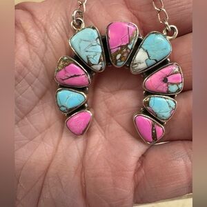 Cotton Candy Turquoise Naja Necklace